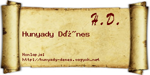 Hunyady Dénes névjegykártya